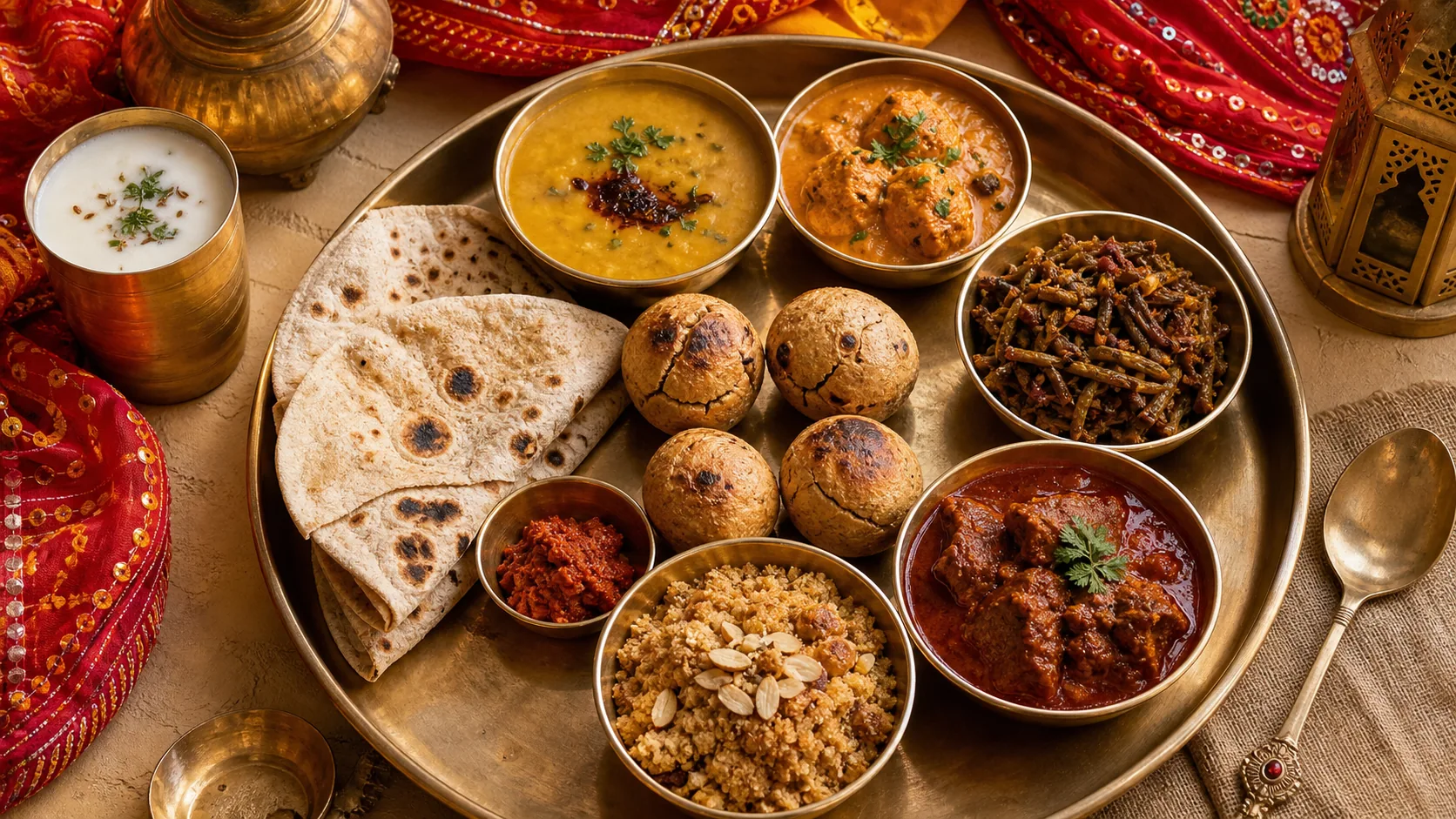 Rajasthani Food Guide: Dal Baati Churma, Gatte, Ker Sangri, Laal Maas, and Desert Cuisine